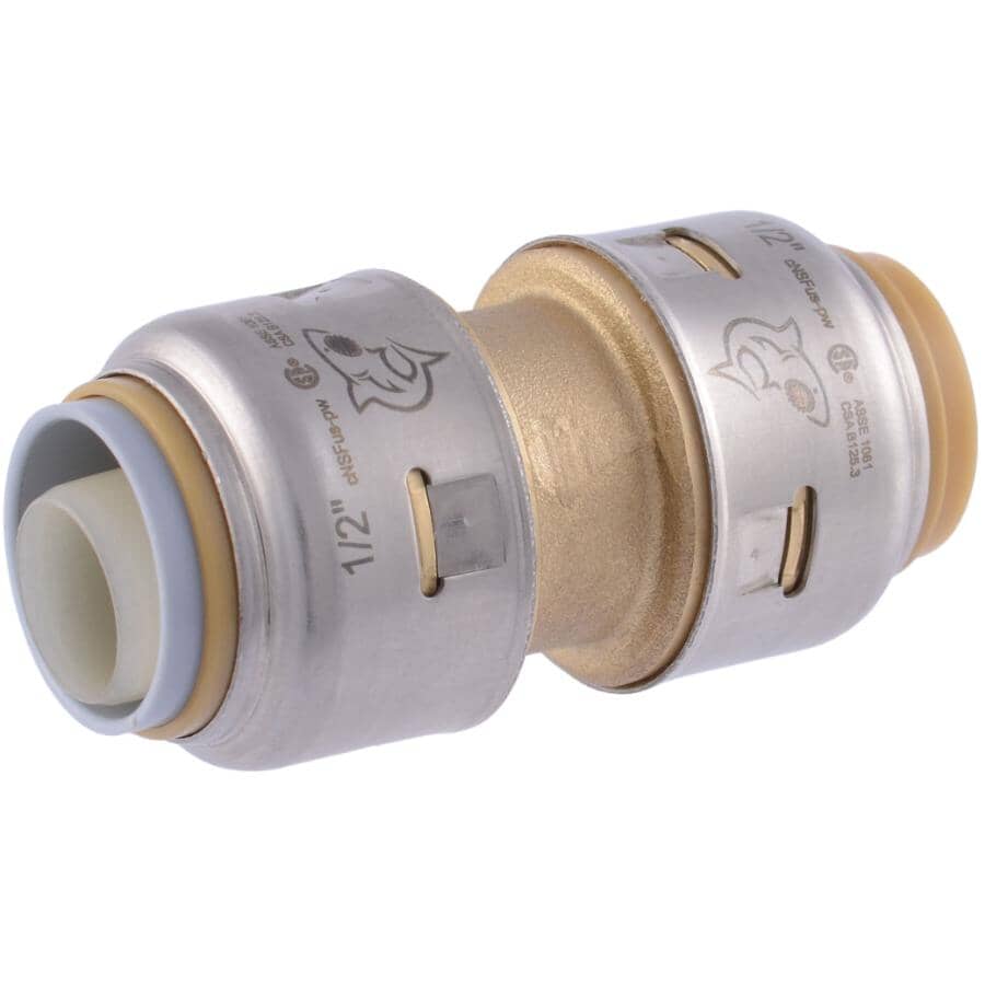 1/2" Push Fit Brass Polybutylene Conversion Coupling
