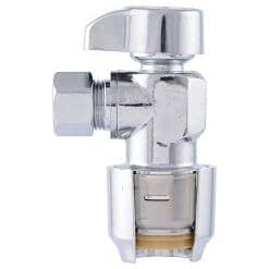 1/2” Push Fit x 3/8" Compression Brass Angle Stop Valve