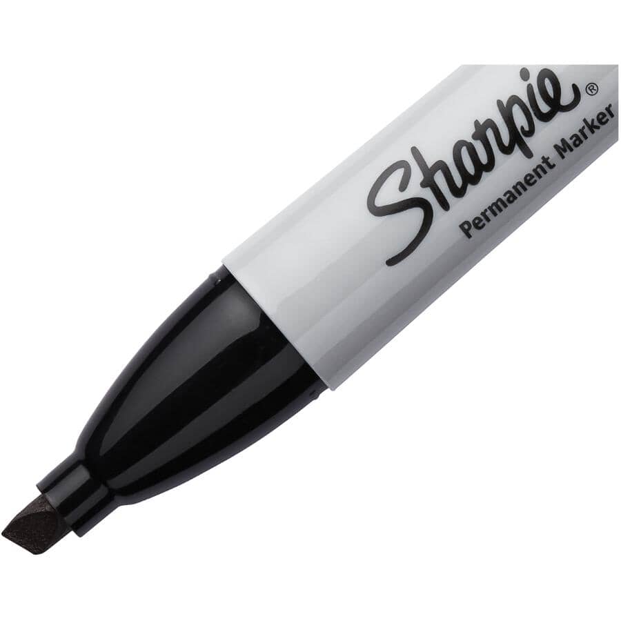 Chisel Tip Permanent Markers - Black, 2 Pack