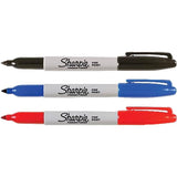 Fine Tip Permanent Markers - Assorted Colours, 3 Pack