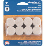 1" Round Heavy Duty Felt Pads - 16 Pack