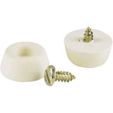 7/8" Off-White Screw-In Rubber Furniture Pads - 4 Pack