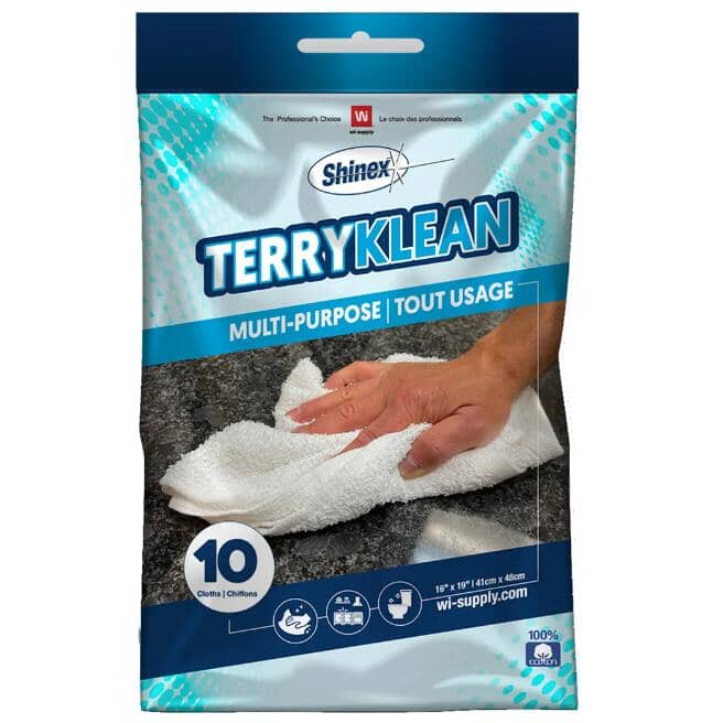Grade A Multi Purpose Terry Towels - White, 16" x 19", 10 Pack