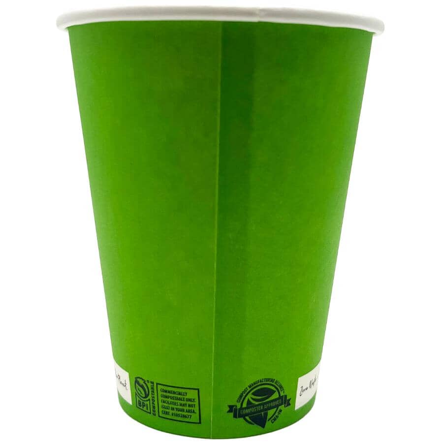 Compostable Cold Beverage Cups - Green, 12 oz, 20 Pack