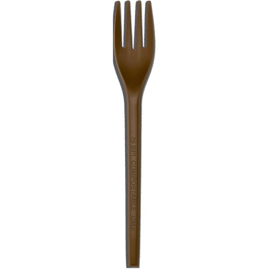 Compostable Forks - Brown, 24 Pack