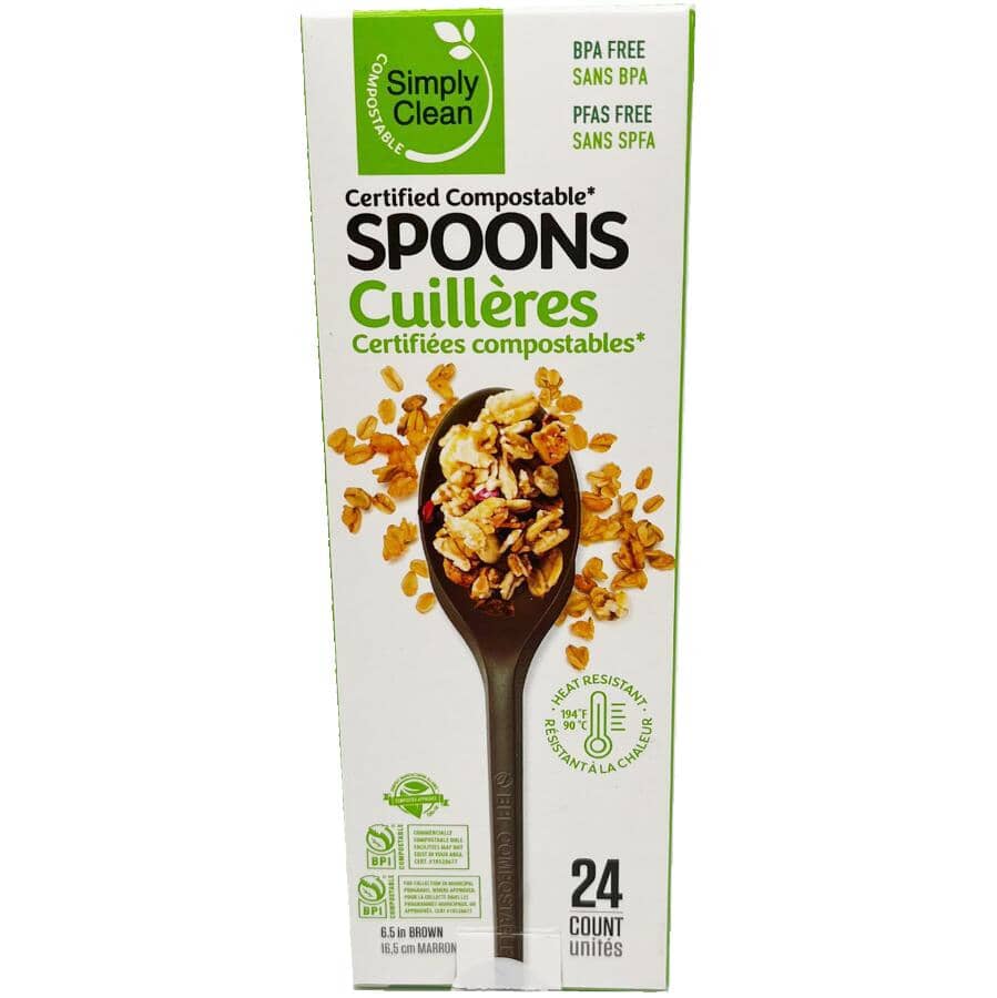 Compostable Spoons - Brown, 24 Pack