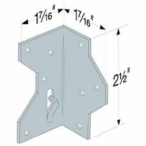 2-1/2" G185 18 Gauge 'A' Framing Angle - ZMAX Finish