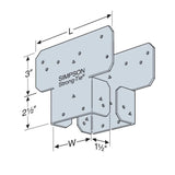 4" x 4" 18 Gauge G185 Post Beam Cap - ZMAX Finish