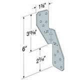 6" 18 Gauge G185 Hurricane Tie - ZMAX Finish