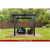 10' x 13' Yamba Aluminum Pergola - Black