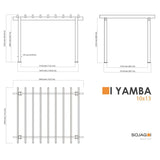 10' x 13' Yamba Aluminum Pergola - Black