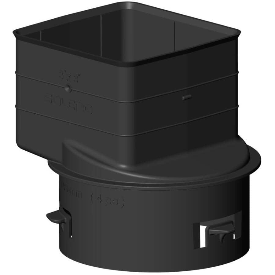 4" Corrugated Downspout Adapter - with Square Outlet