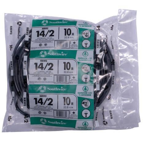 10M 14/2 NMWU Copper Wire - Black