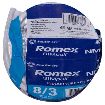 10M 8/3 NMD-90 Copper Wire - White