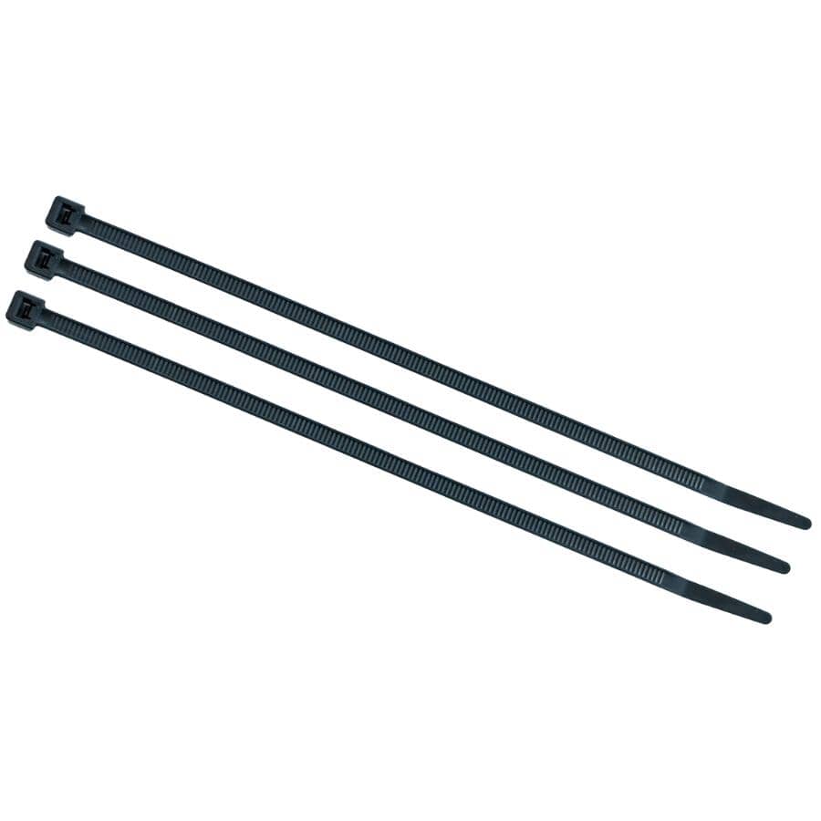 14.6" Cable Ties - Black, 100 Pack