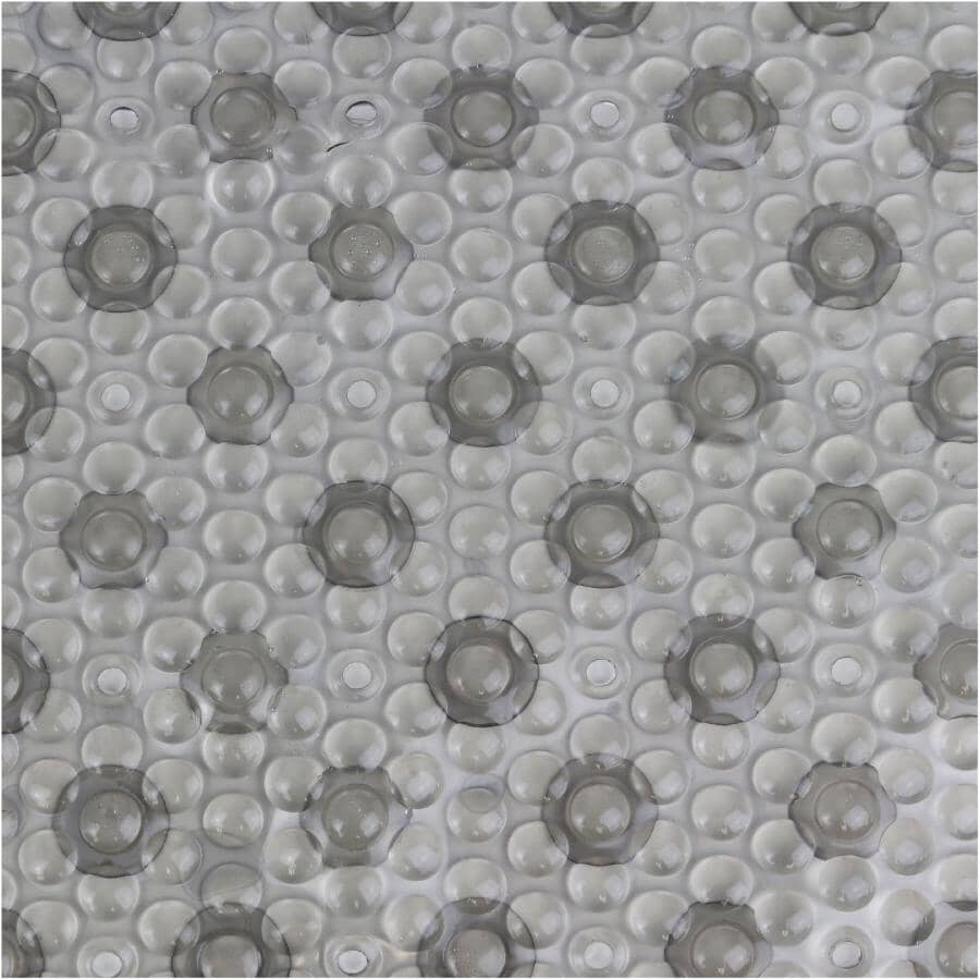 Vinyl Bubble Bath Tub Mat - Grey, 15" x 27"