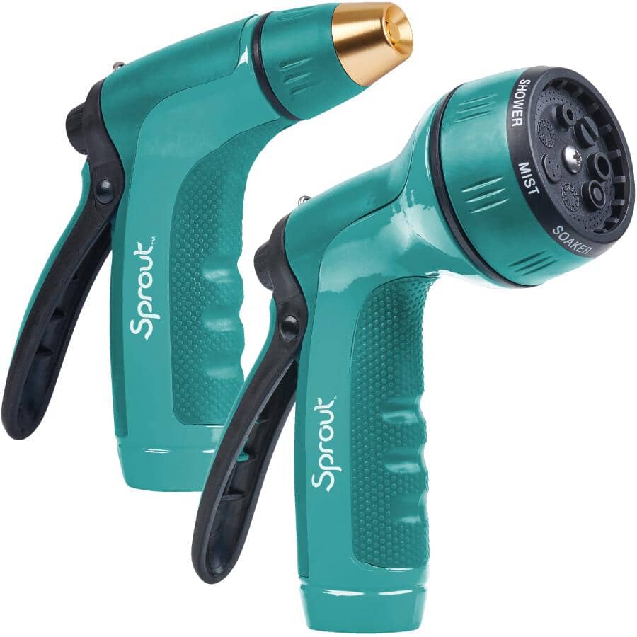 7 Pattern Spray Nozzle and Adjustable Tip Nozzle Set - Green