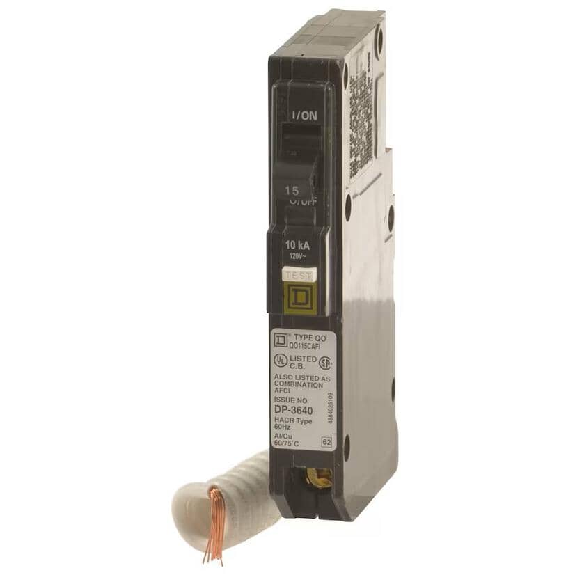 Single Pole 15 Amp Combination Arc Fault Pigtail Circuit Breaker