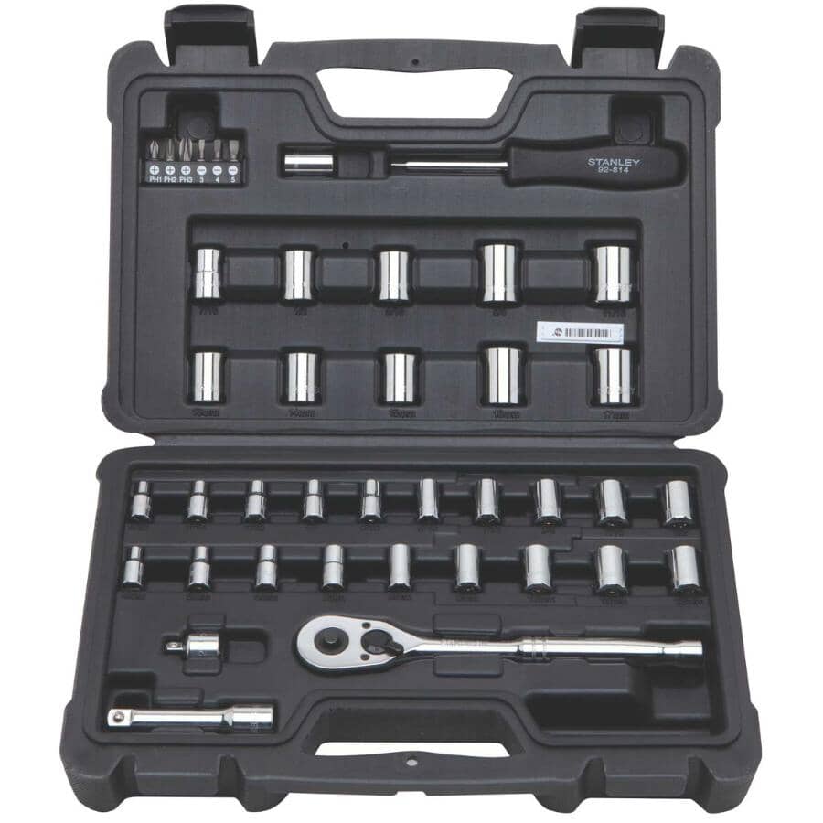 1/4" & 3/8" Drive Mechanic's Socket Set - 40 Piece, with Case