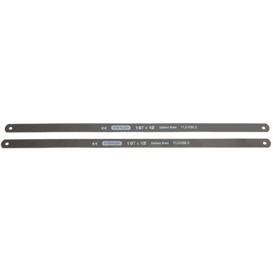 2 Pack 12" x 18 Tooth Carbon Steel Hacksaw Blades