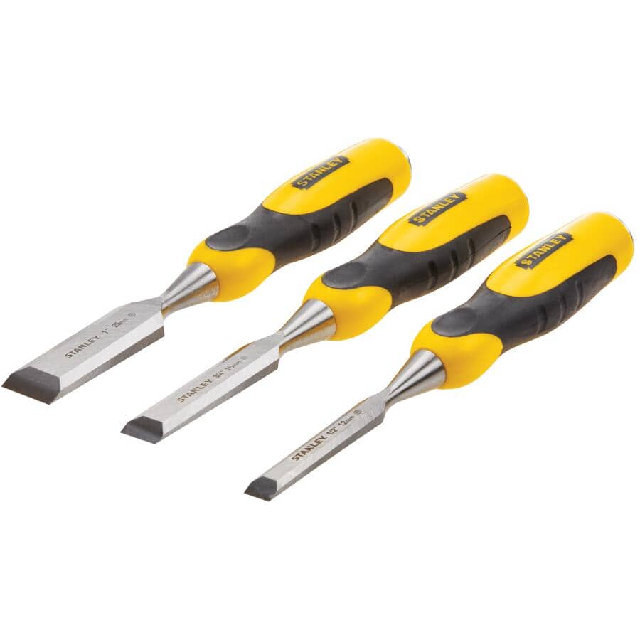 3 Piece Beveled Edge Wood Chisel Set