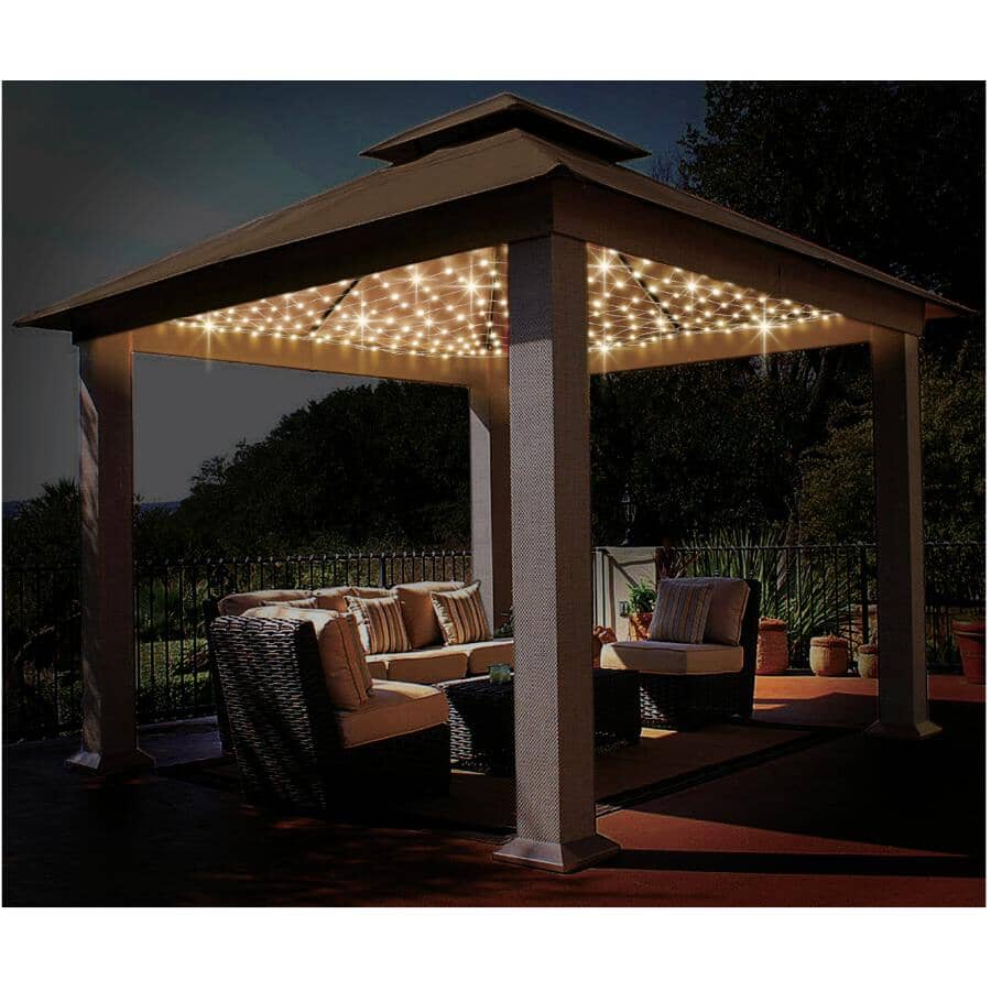 Gazebo Net Light Set with Silver Wire - Warm White, 480 Lights