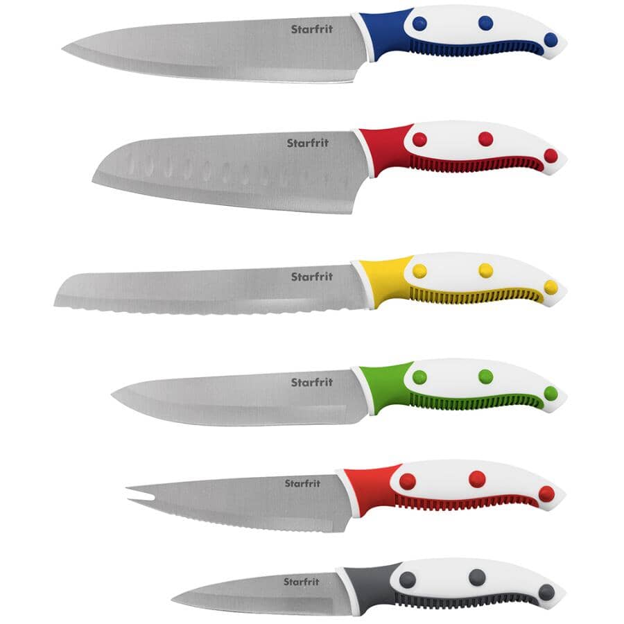 Kitchen Knife Set with Sheath - 6 Pc