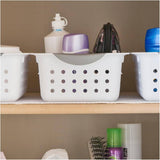 11" x 8" x 4" White Plastic Storage Basket