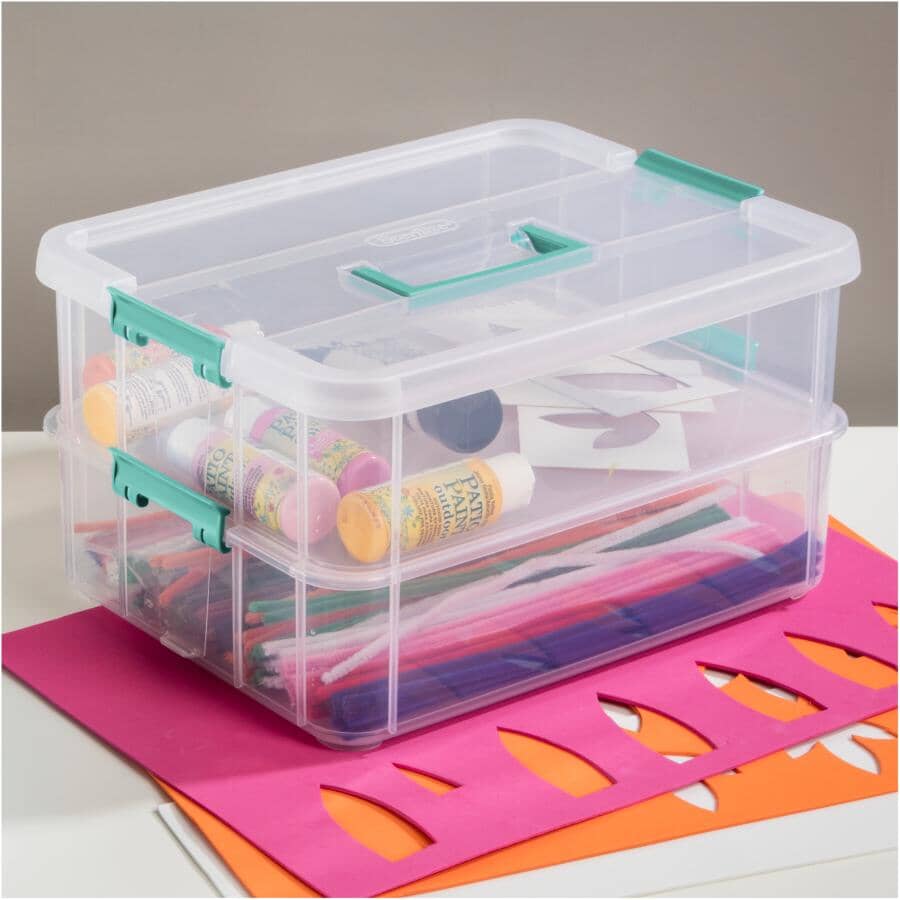 2 Layer Stack and Carry Storage Box, with Handle