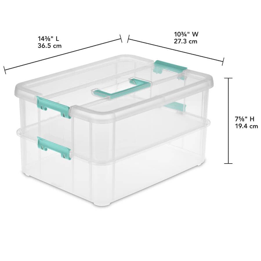 2 Layer Stack and Carry Storage Box, with Handle