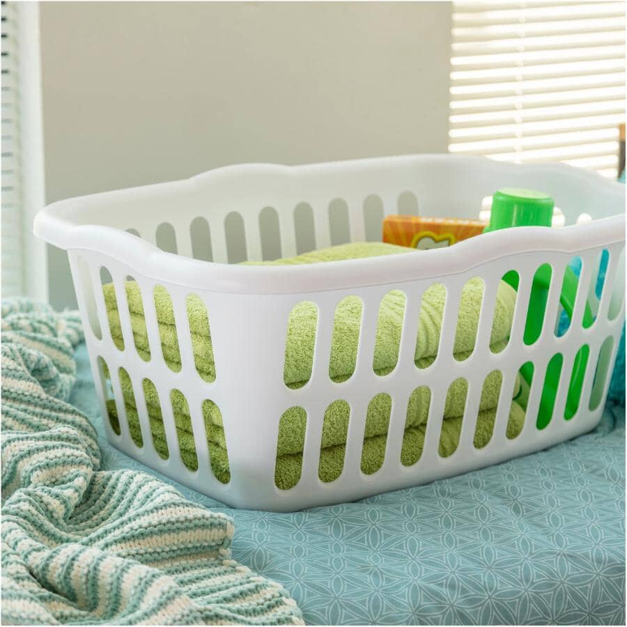 Bushel Rectangular Laundry Basket - White, 54 L