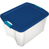 Latch & Carry Storage Box - Clear / Blue. 68 L