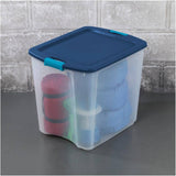 Latch & Carry Storage Box - Clear / Blue, 98 L