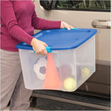 Latch & Carry Storage Box - Clear / Blue. 68 L