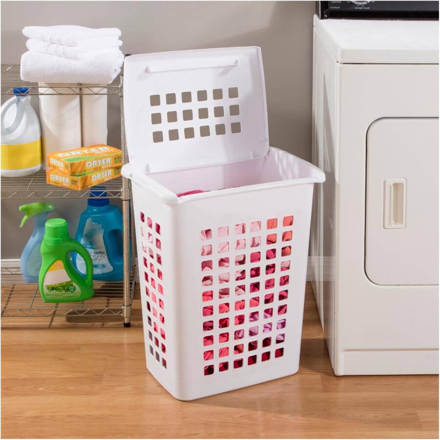 Lift-Top Laundry Hamper - White, 19" x 22"
