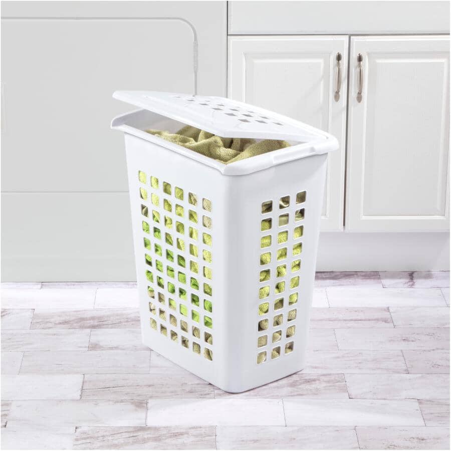 Lift-Top Laundry Hamper - White, 19" x 22"