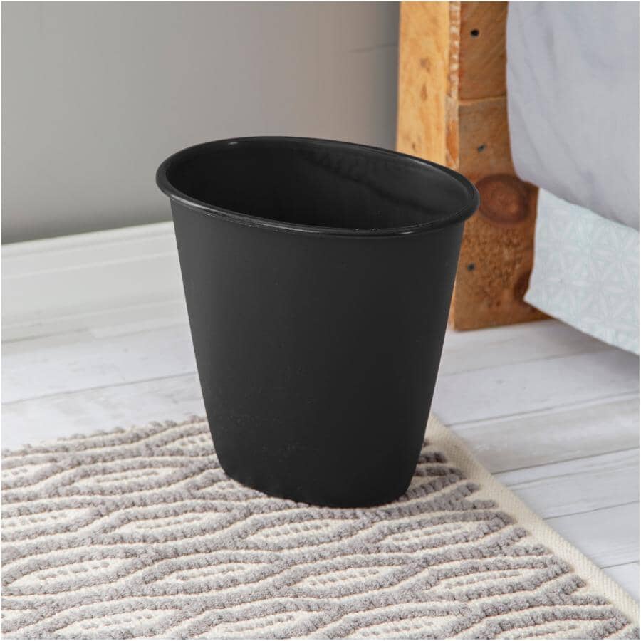 Oval Vanity Wastebasket - Black, 5.7 L
