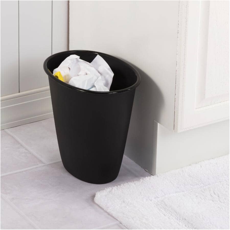 Oval Vanity Wastebasket - Black, 5.7 L