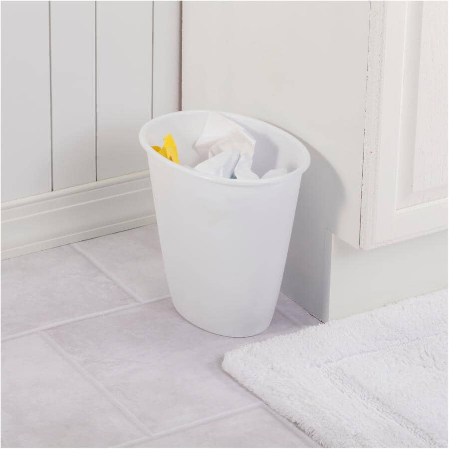 Oval Vanity Wastebasket - White, 5.7 L