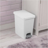 Rectangular Step-On Garbage Can - White, 10.2 L