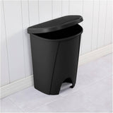 Step-On Garbage Can - Black, 25 L