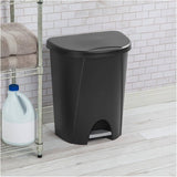 Step-On Garbage Can - Black, 25 L