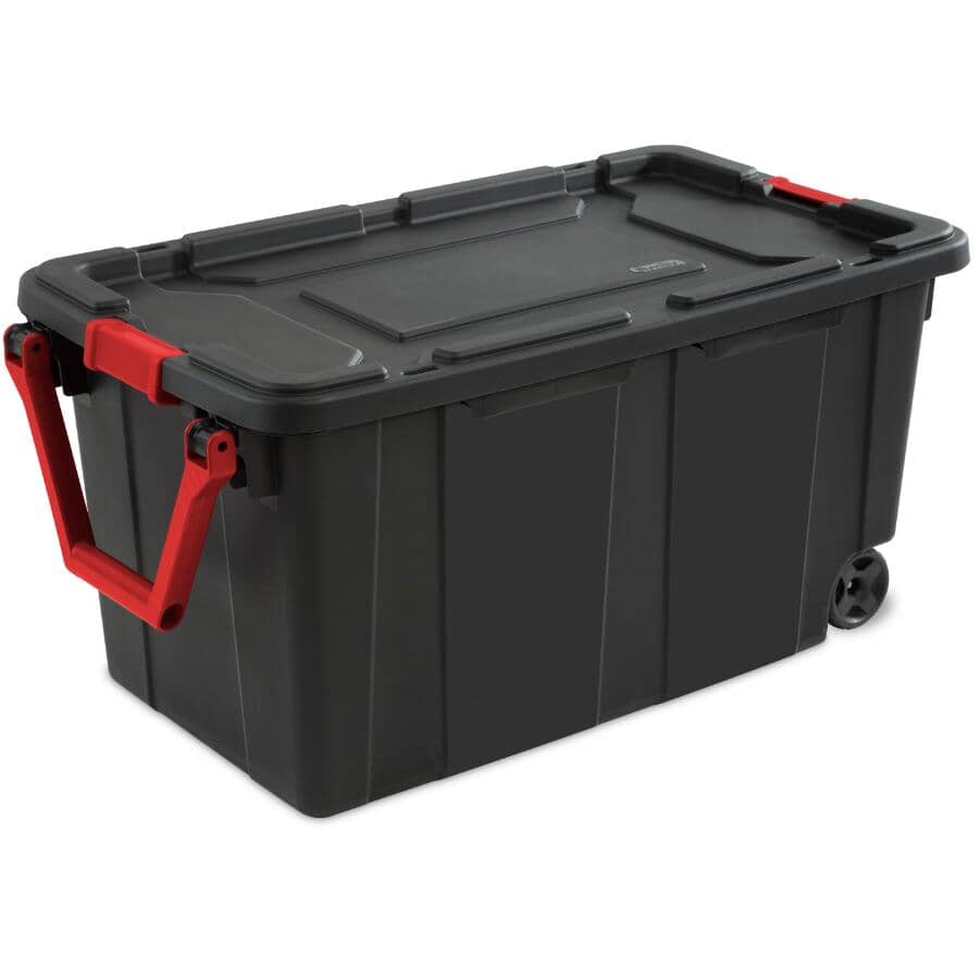 Storage Box - with Wheels & Handle, Black, 151 L