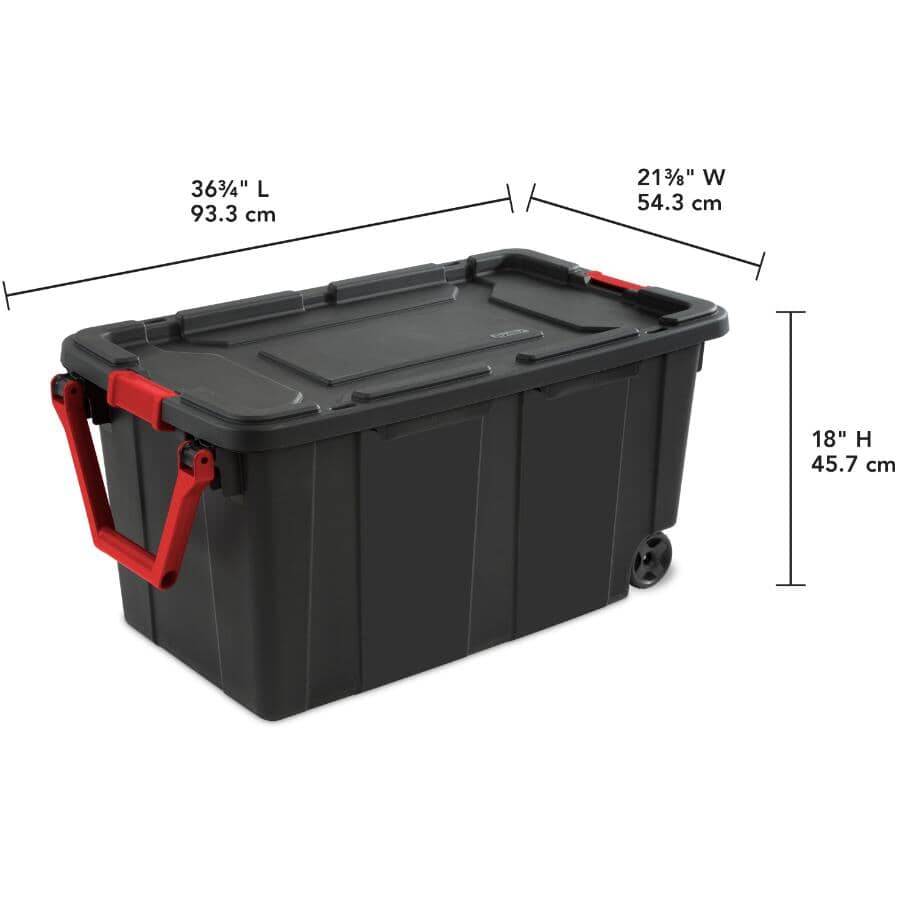 Storage Box - with Wheels & Handle, Black, 151 L