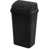 Swing-Top Garbage Can - Black, 49 L