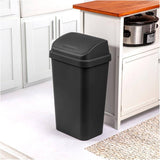 Swing-Top Garbage Can - Black, 49 L