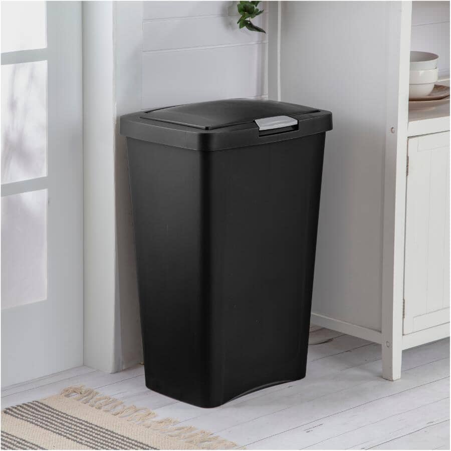 Touch-Top Garbage Can - Black, 49 L