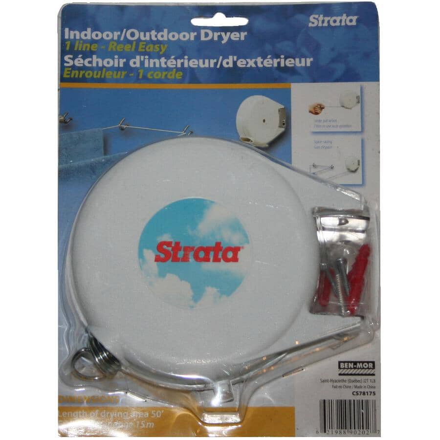 1-Line Easy Reel Dryer Clothesline - 50'