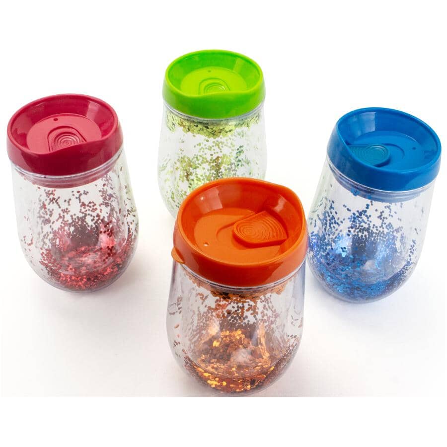 320 ml Stemless Wine Glass - Glitter, 4 Pack