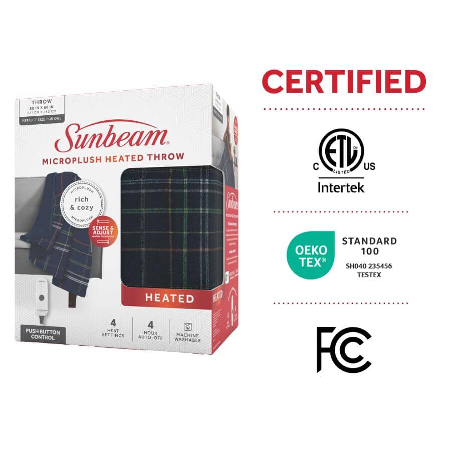 Heated Electric Throw - Belfast Plaid